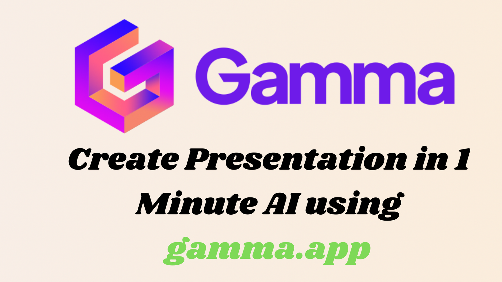 Create Presentation in 1 Minute AI using gamma.app